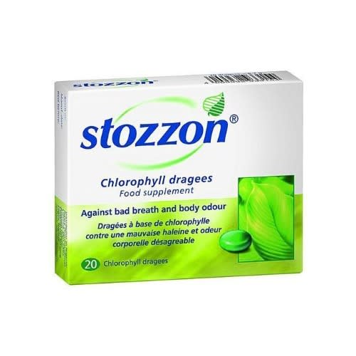 Stozzon Chlorophyll Dragees - Bad Breath, Mouth & Body Odour Remover (20 Chlorophyll Dragees)