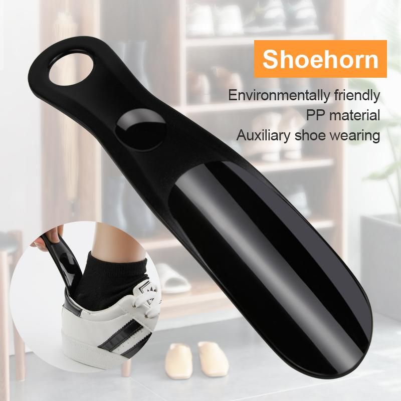 New Shoe Horns Black Plastic Shoe Horn Spoon Shape Shoehorn Shoe Lifter Flexible Sturdy Slips