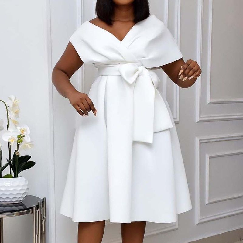 High Quality Women Dress Bow Elegant Wedding Party Dresses For Women 2021 Summer Plus Size Women Clothing S-XXXL Femme Vestidos