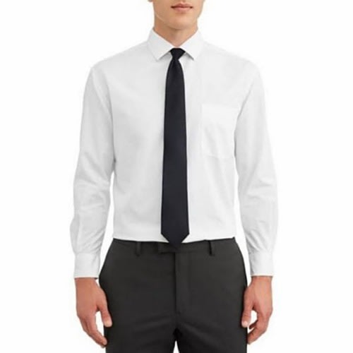 Men's Formal Dress Shirt With Matching Tie - White/black