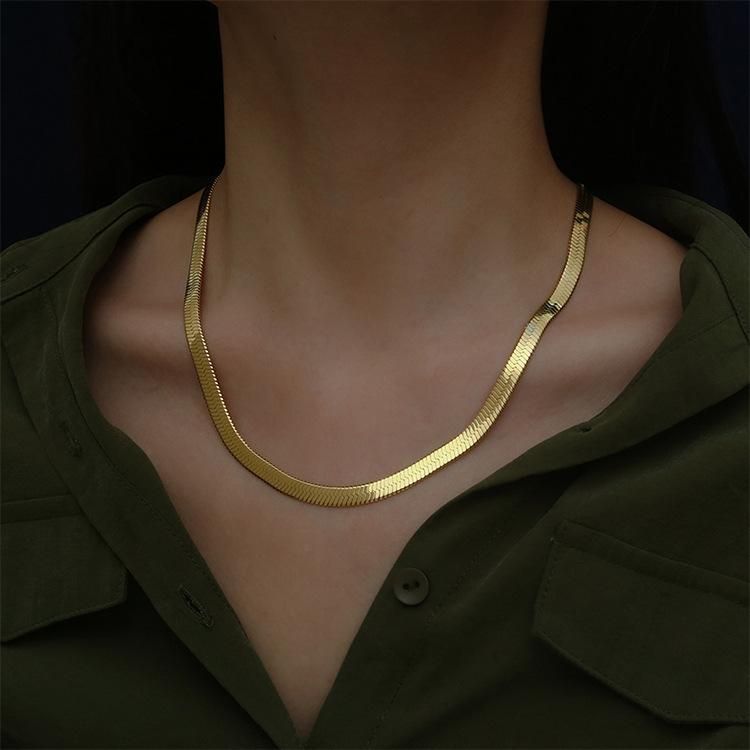 18K Gold 4MM Necklace Luxury Fine Jewelry choker Clavicle