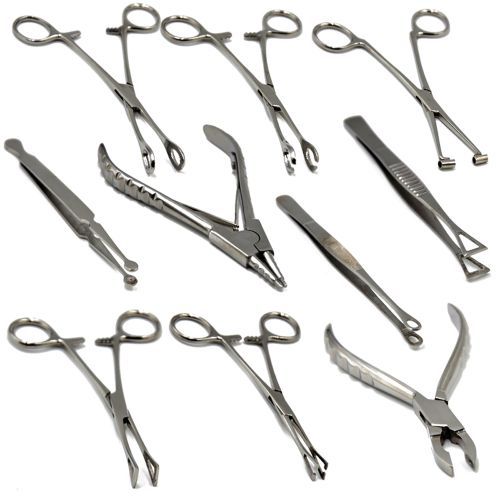Body Piercing Tools Forceps Puncture Tweezers  Needles