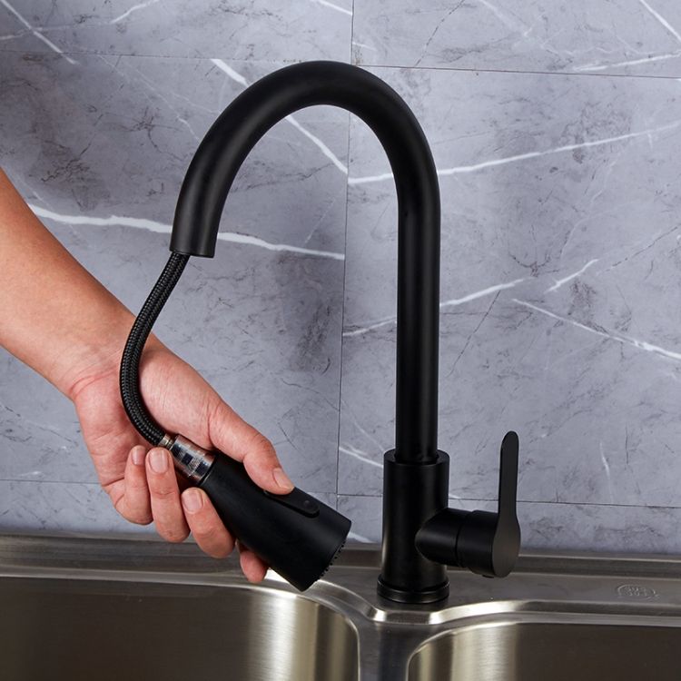 Stainless Steel Kitchen Pull-out Faucet,Spec: CLH002 Black