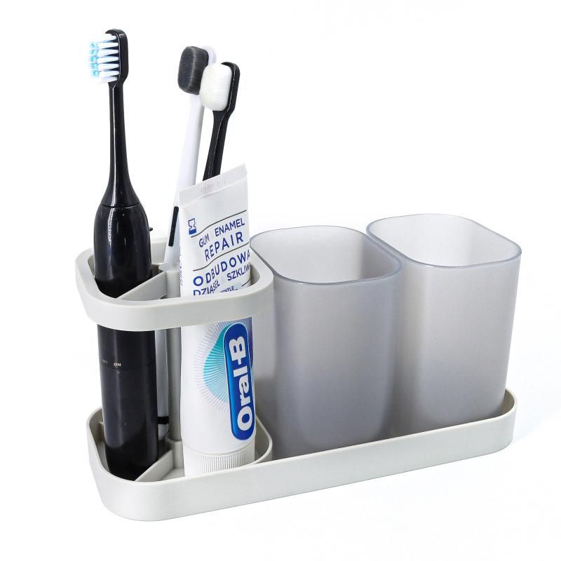 Decorative Plastic Toothbrush And Toothpaste Stand Holder -