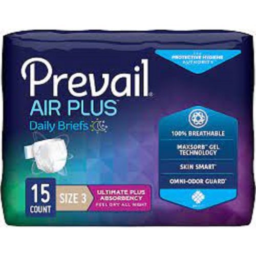 Air Plus Daily Brief - Size 3 - Breathability - Ultimate Absorbency - 15 Count