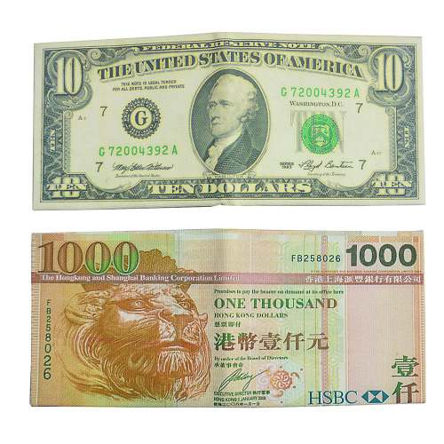 $10 And 1000 Yuan Denomination Print Wallet Bundle
