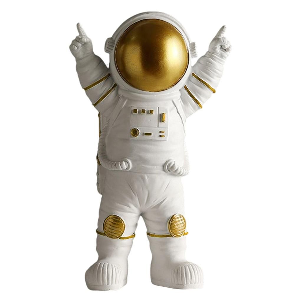 Astronaut Miniature Sculpture Fun Educational Gifts Gold