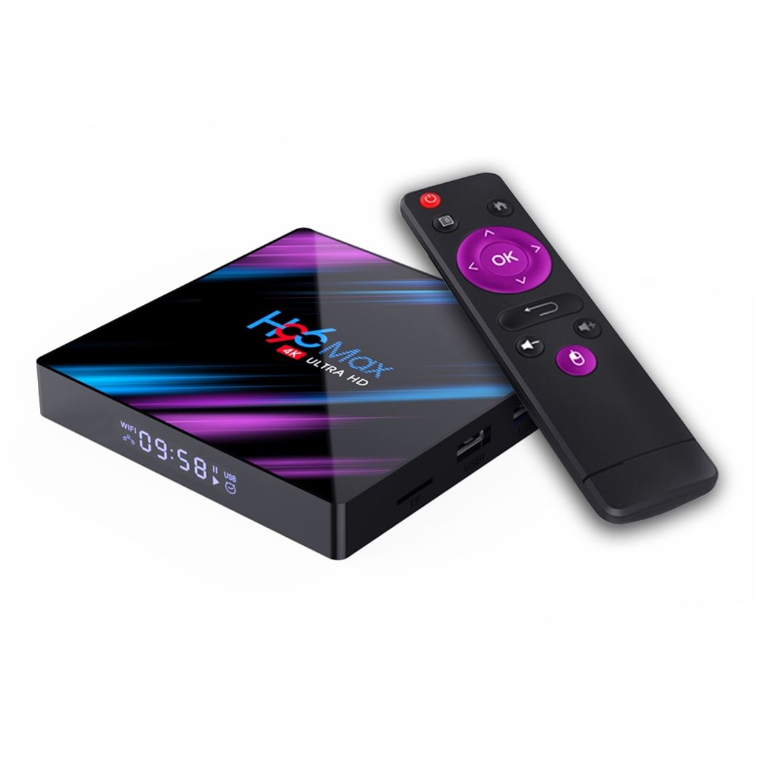H96 Max-3318 4K Ultra HD Android TV Box With Remote Controller, Android 9.0, RK3318 Quad-Core 64bit Cortex-A53, WiFi 2.4G/5G, Bluetooth 4.0, EMMC 64G FLASH, 4GB SDRAM