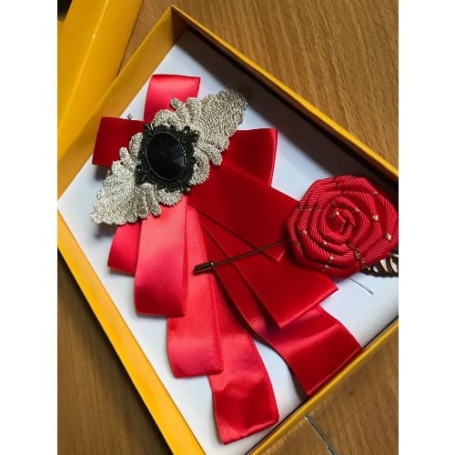 Men's Bow Silk Tie With Lapel