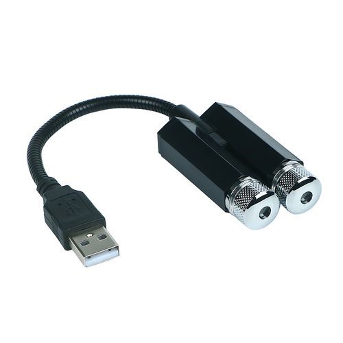 Multicolor Double USB Car Decorative LED Star Light Mini LED Projector Car Roof Star Night Light Projector