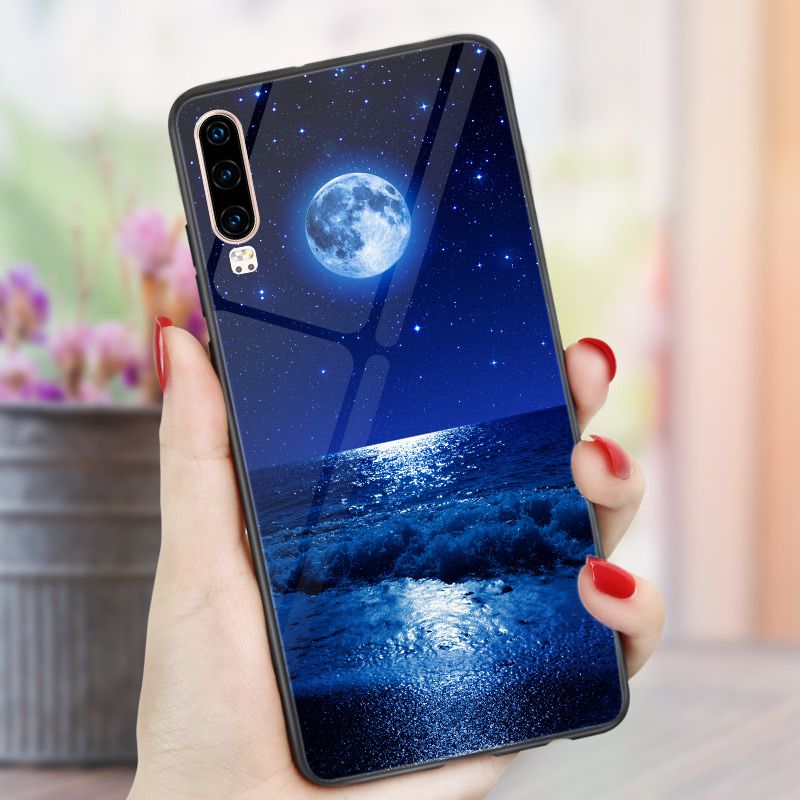 SFor Huawei P30 P40 Lite Case Back Glossy Bright Vanish