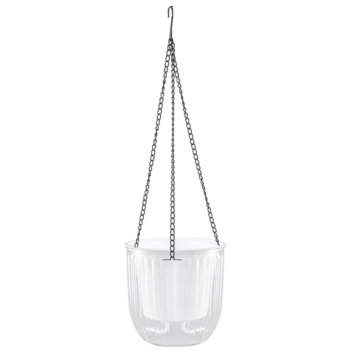 Plant Pot with Water Reservoir Hydroview Hanging Planter Self-watering Clear