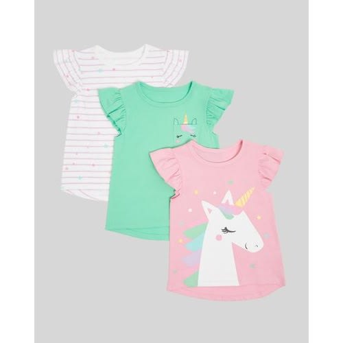 St. Bernards - Girl's Unicorn T-shirt- Pack Of 3