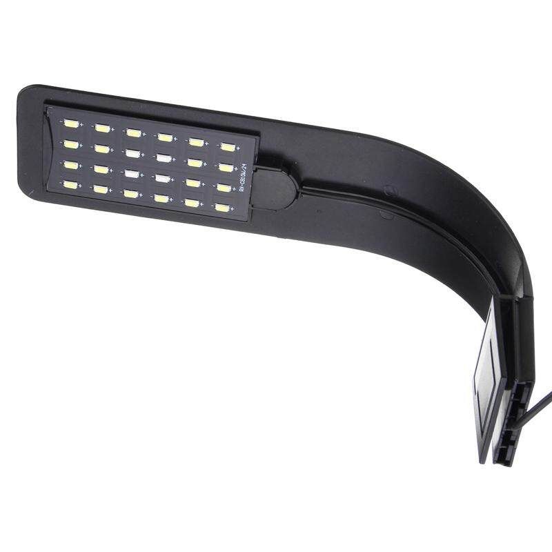 10PCS 24 LED Aquarium Light Clip On Plant Grow Fish Tank Lighting Lamp White Blue 220V