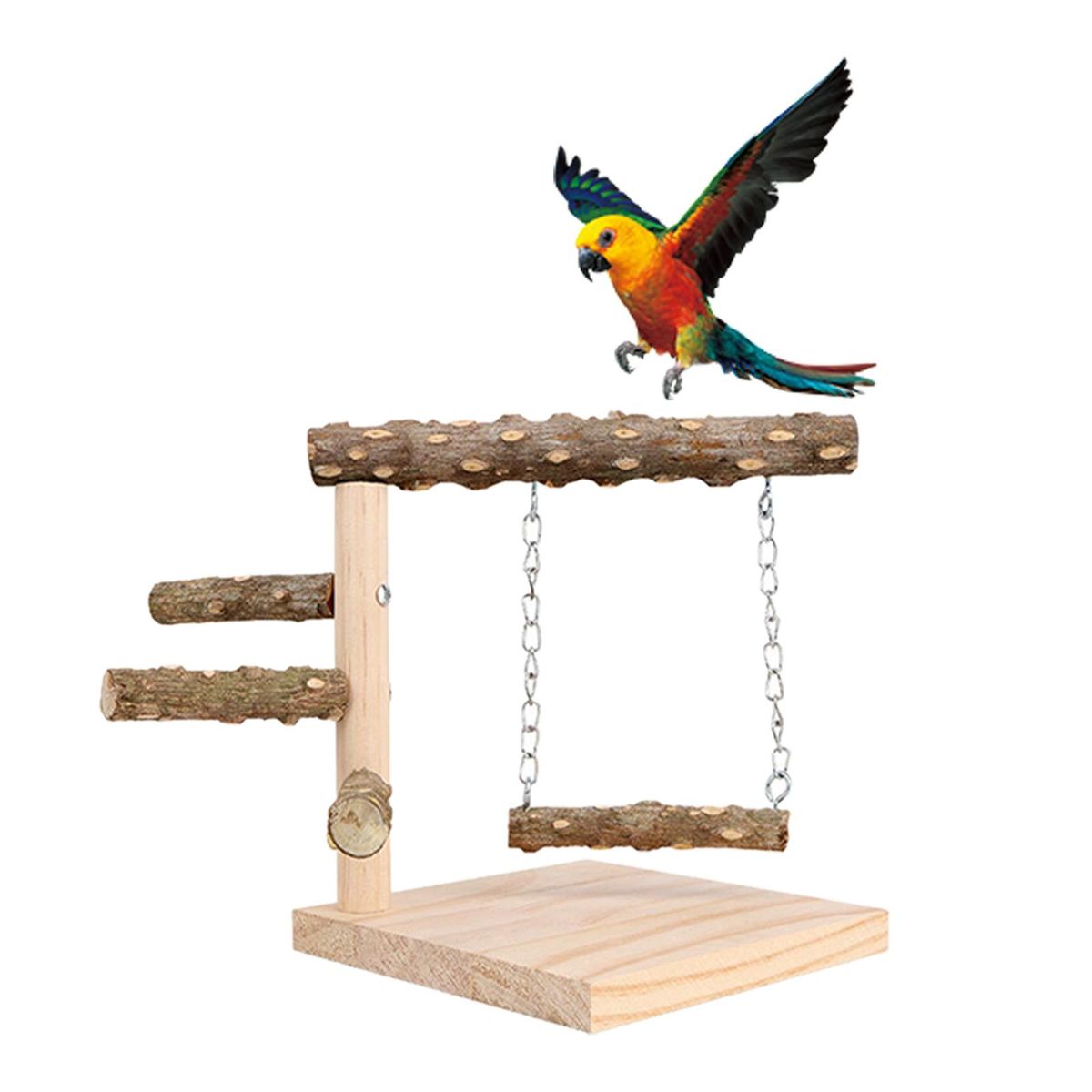 Parrot Playstand Training Tabletop Bird Stand Branch Wood