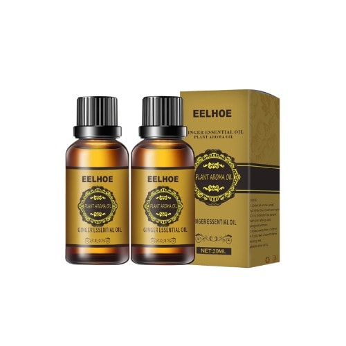 2pcs Ginger Oil Natural Essential Oils For Stomach Fat Reduction- 30ml