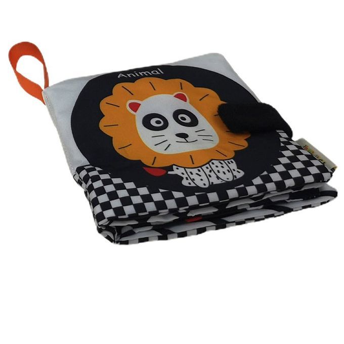 Loth Book Newborn Toys 4 Pages Know Ge Bla K And White Edu Ational Toys-lion-12*12 M