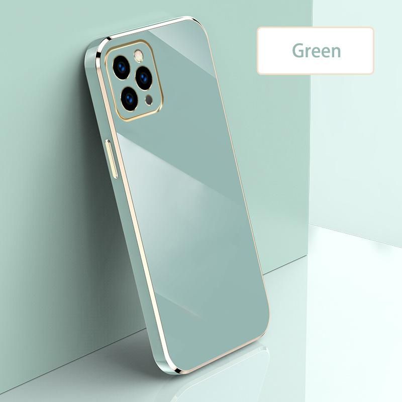 Ultra Thin Plating Phone Case for iPhone 13 Pro Max Lens Protection soft Phone Back Cover-Green