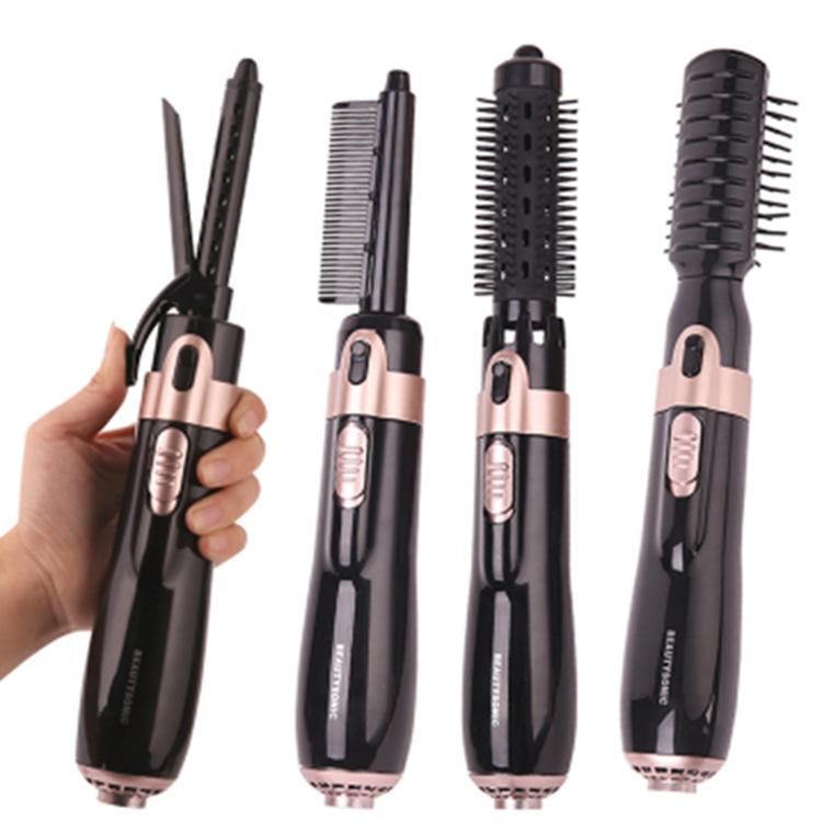4-in-1 Hot Air Brush Hair Dryer Comb Hair Curler Straightener 30-Second Fast Heating Wet and Dry Use Temperature-Controlled Hair Care Styling Tool Set