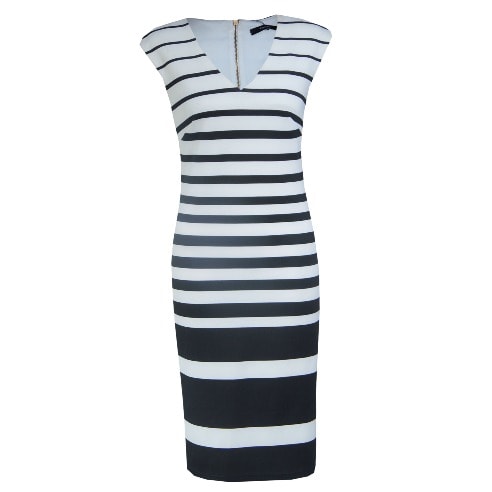 White And Black Patterned Dress