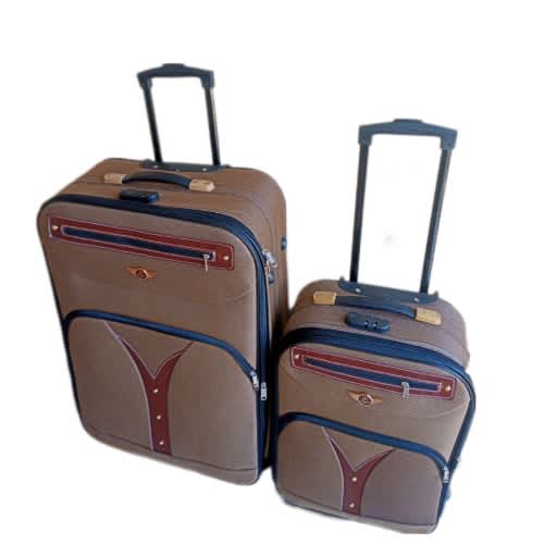 Big And Small Multipurpose Zipper Trolly Luggage Boxes - Brown