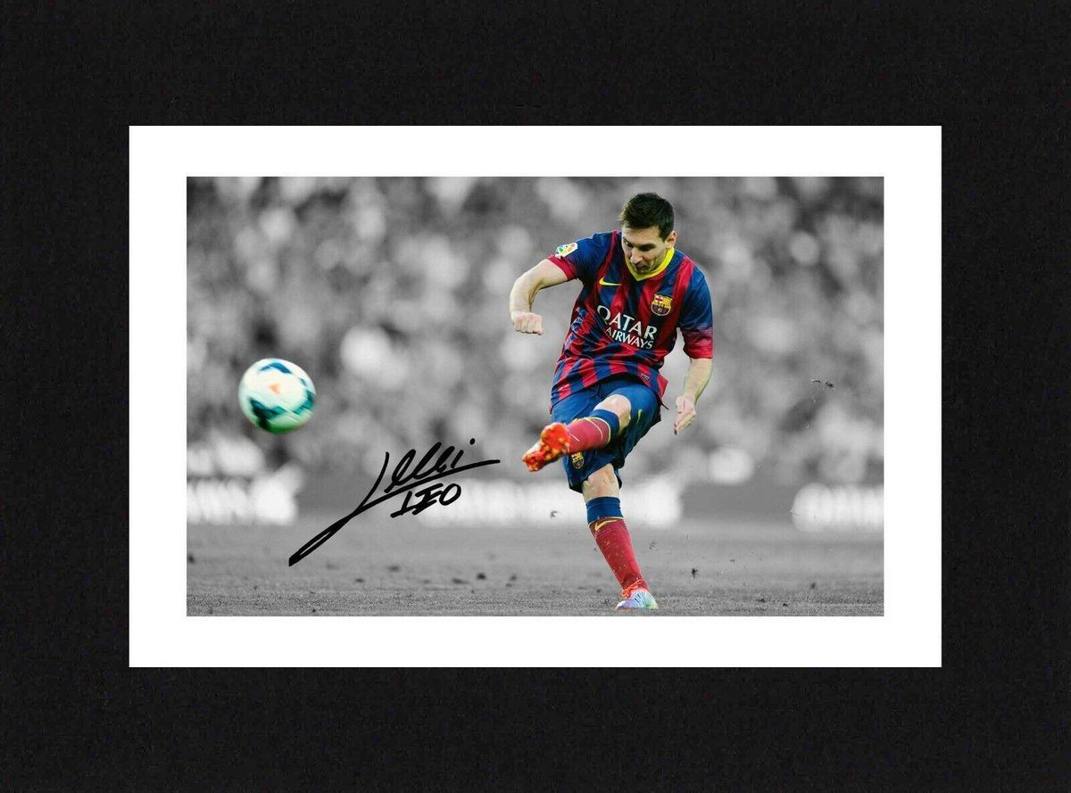 8X6 Mount LIONEL MESSI Autograph Signed Photo Poster painting Print Ready To Frame BARCELONA