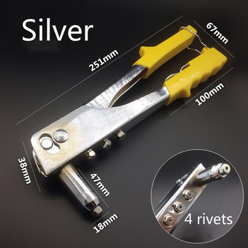 Stainless Steel Manual Double Handle Rivet Gun Hand Riveter Pull Willow Gun Metal Woodworking Hand Tools Repair Kit