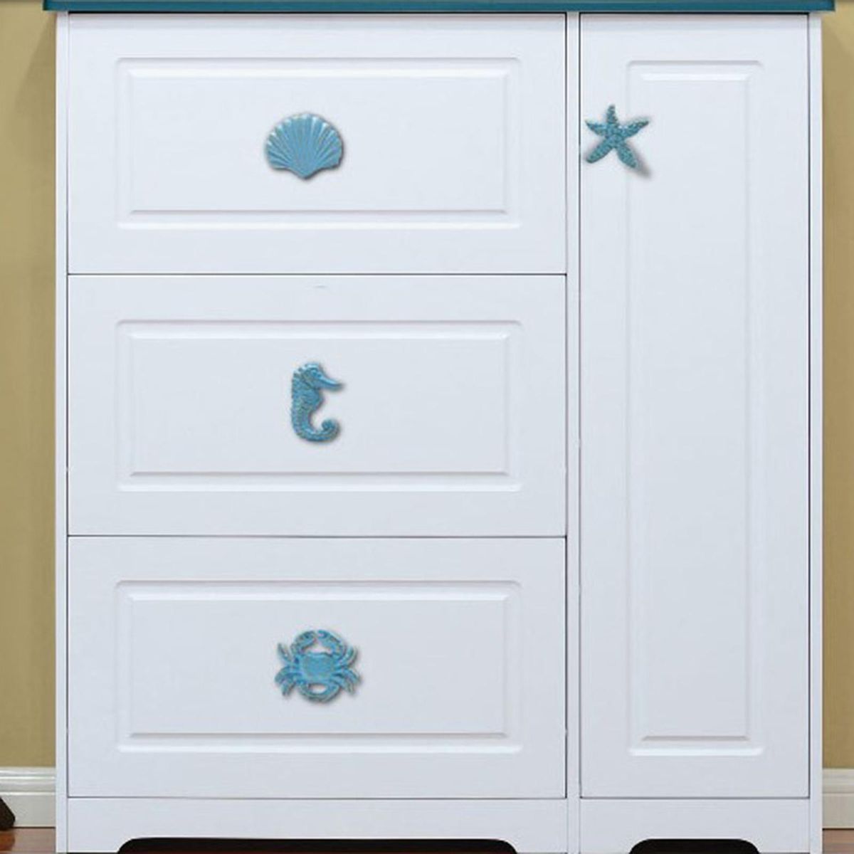 Bookshelf Wardrobe Wooden Box Decorative Display  Stars Blue