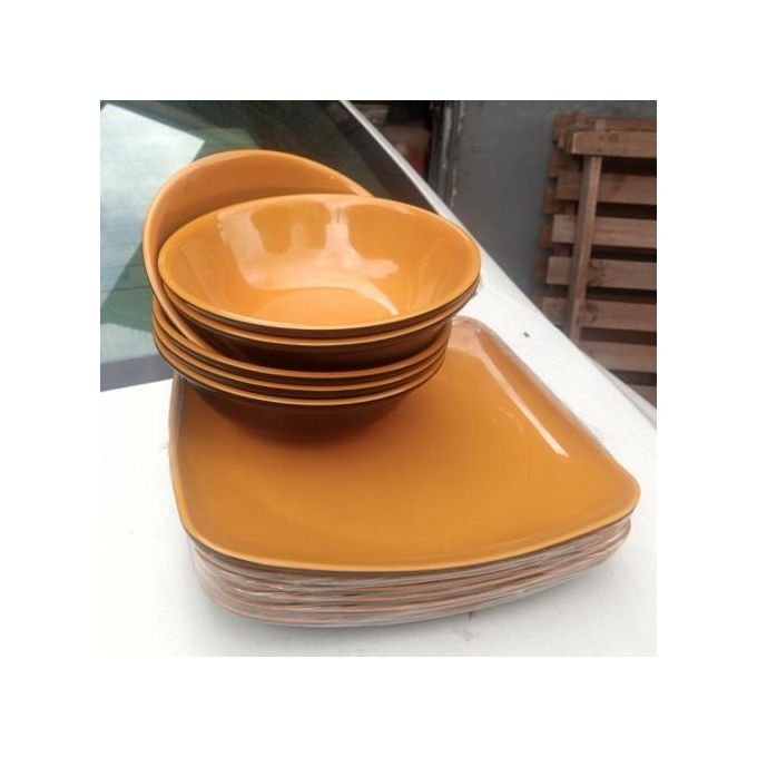 Ceramic Unbreakable Flat Plate 6pcs And Soup Bowl 6pcs