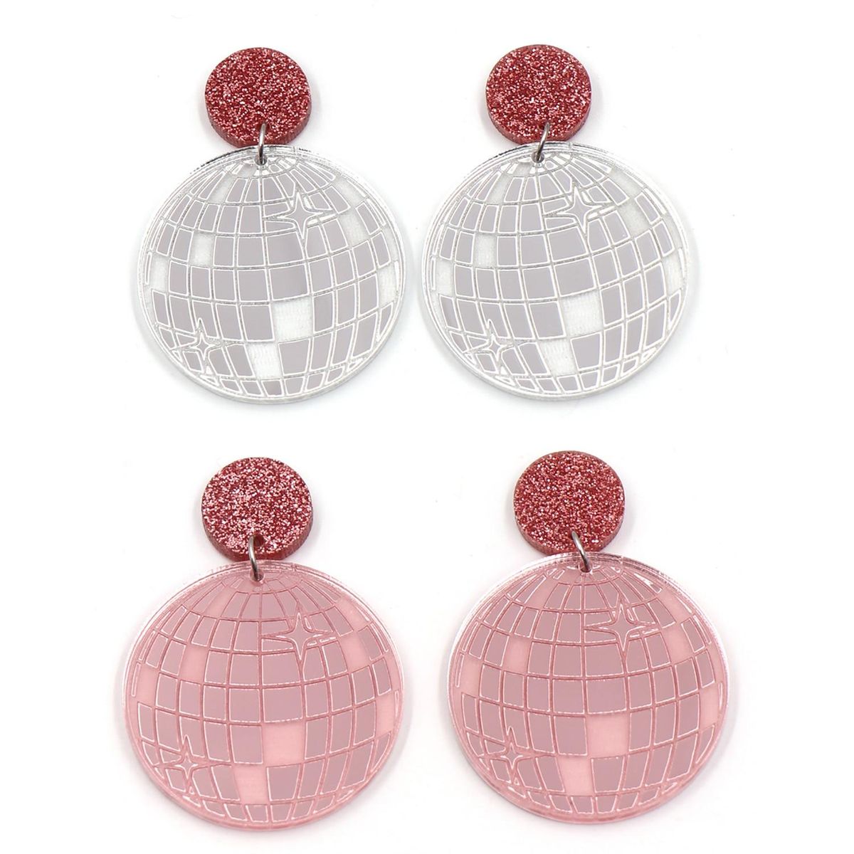 1pair Top fashion CN Drop disco ball TRENDY Acrylic earrings Jewelry for women