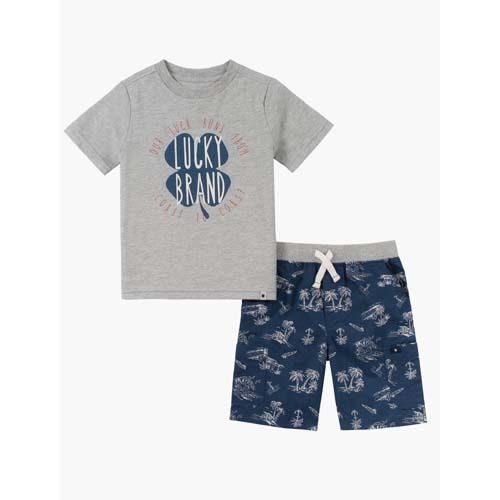Tee Shirt And Palm Tree Short Set