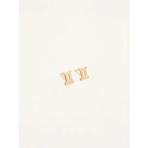 Gold Plated Gemini Zodiac Earring