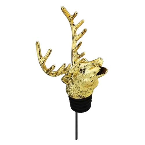 Gold Deer Stag Head Wine Pourer