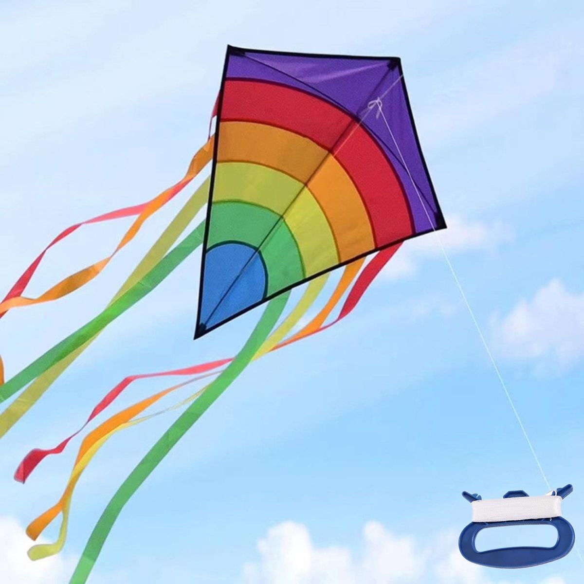 Rainbow Soft Kite For Kids And Audlts Large Kite With 6 B