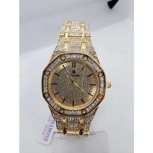 Bold Unisex Ice Studded Wristwatch