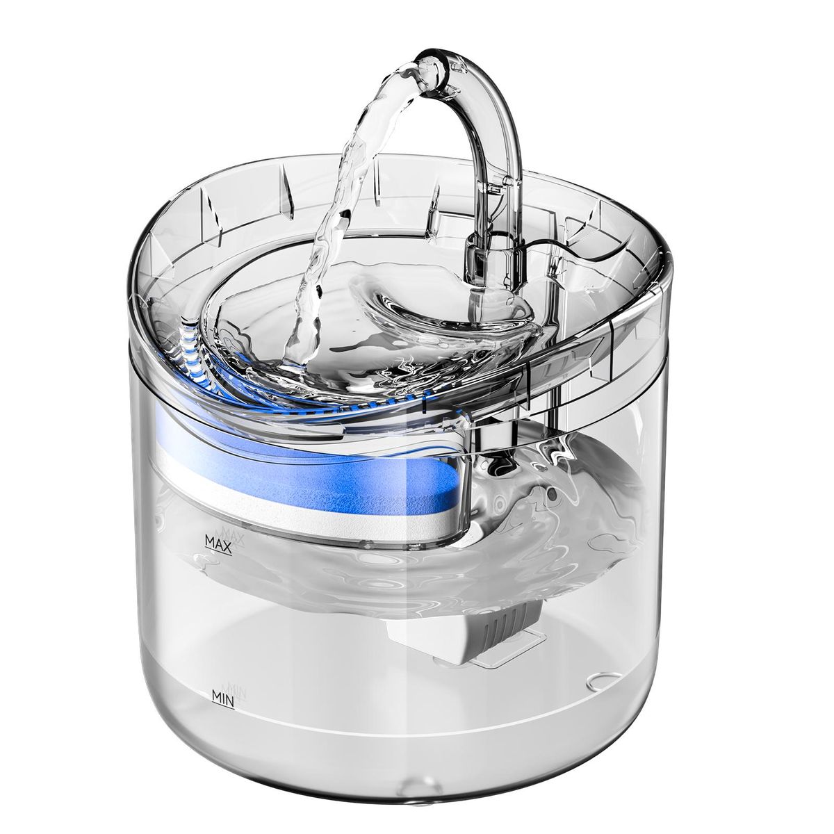 Cat Water Fountain Dog Water Dispenser 1.8L Super Quiet Automatic Pet Drinking FountainTransparent Design