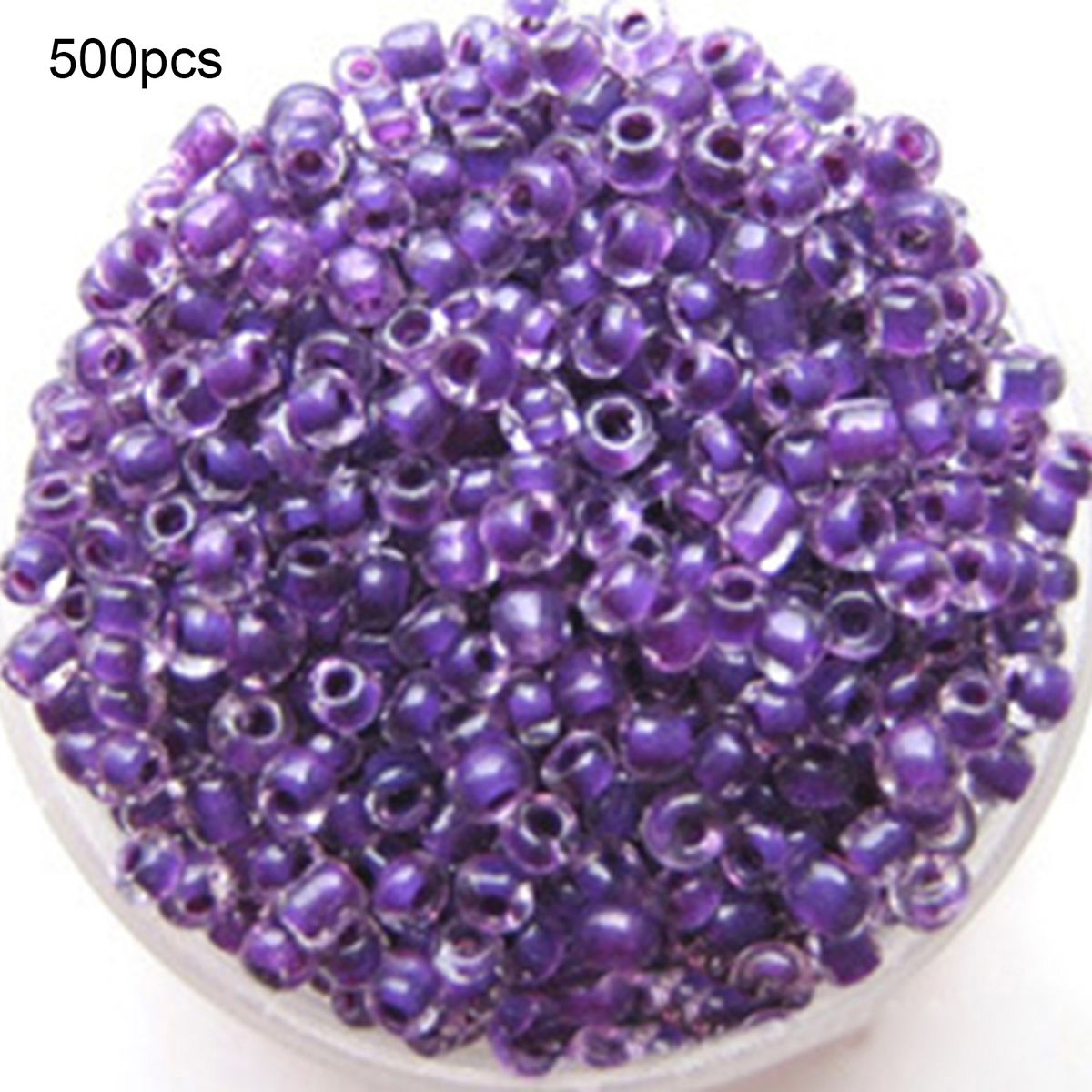 500Pcs 2mm Round Glass Seed Beads For DIY-Dark Purple