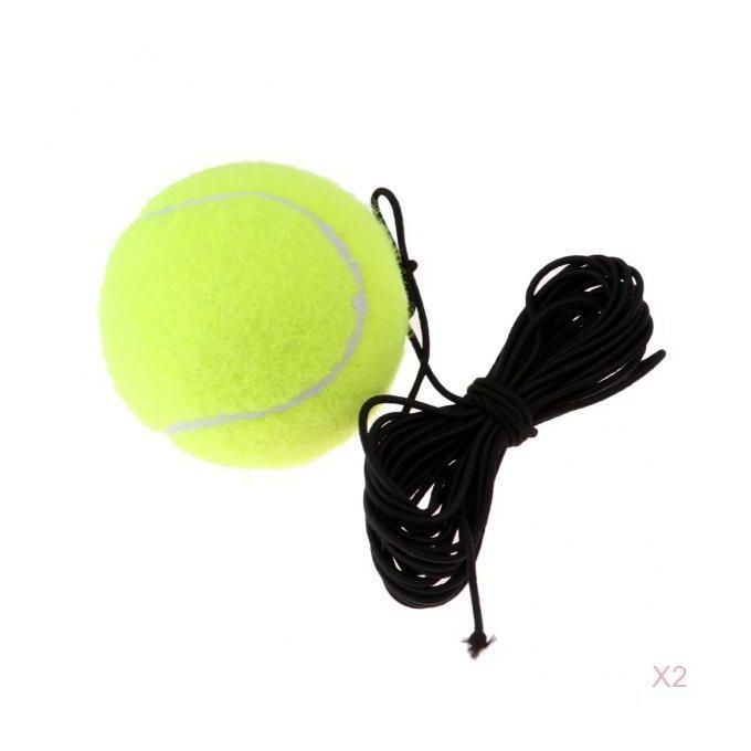 2 Pieces Elastic Rubber Tennis Trainer Ball With String Indoor