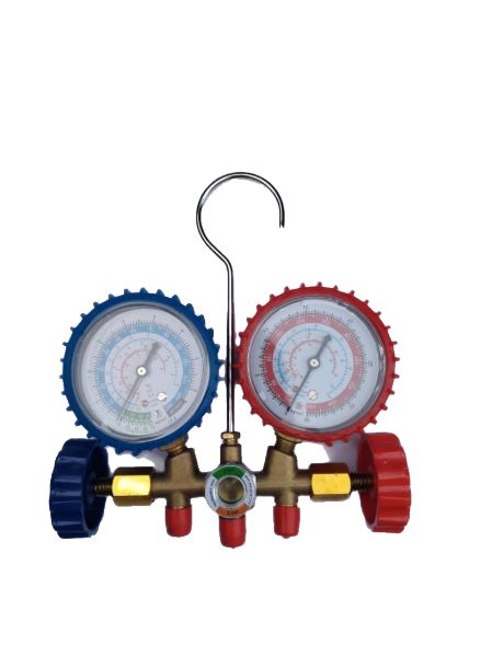 HVAC PRESSURE GAUGE DUAL PRESSURE GAUGE MANIFOLD GAUGE WITH CHARGING HOSE