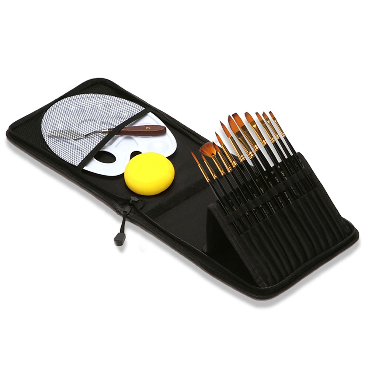 12pcs Artist Paint Brushes Set No Shed Nylon Hair Wood