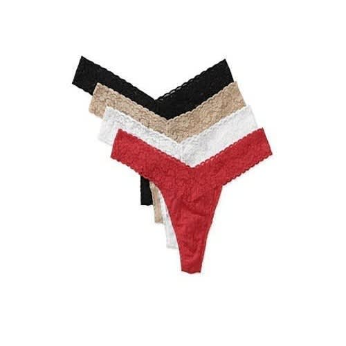 Set Of 4 Ladies' Lace Thong