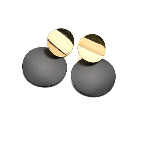 Round Ear Rings - Black