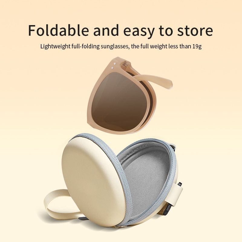 Folding Wayfarer Sunglasses With Case Shades For Women Men