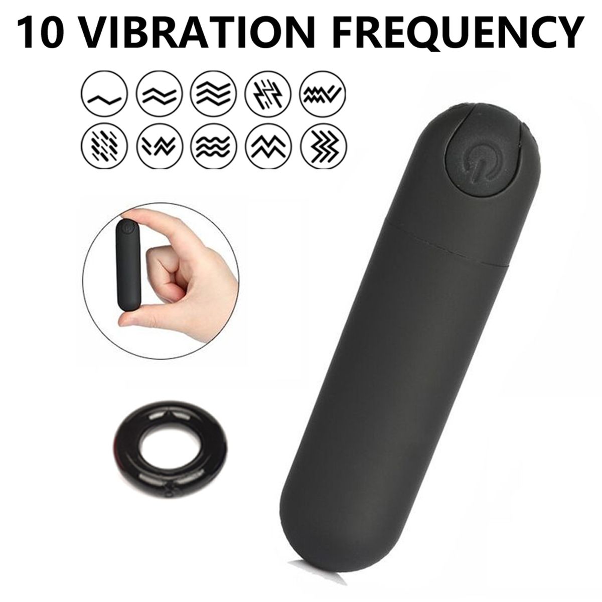 Bullet Vibrator Sex Toy Rechargeable Strong Vibration-Black