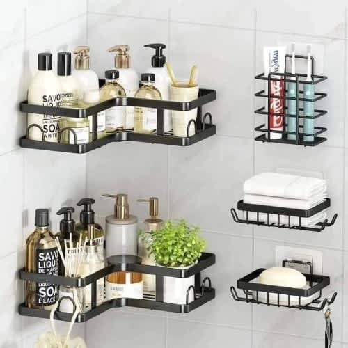 Corner Shower Caddy Shelf/Bathroom Organizer - 5pcs Set