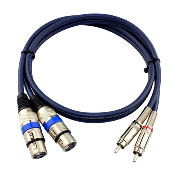 Dual XLR Female Connector To Dual RCA Male Connector Cable