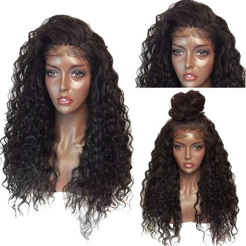 Women Fluffy Curly Long Lace Frontal Synthetic Wig
