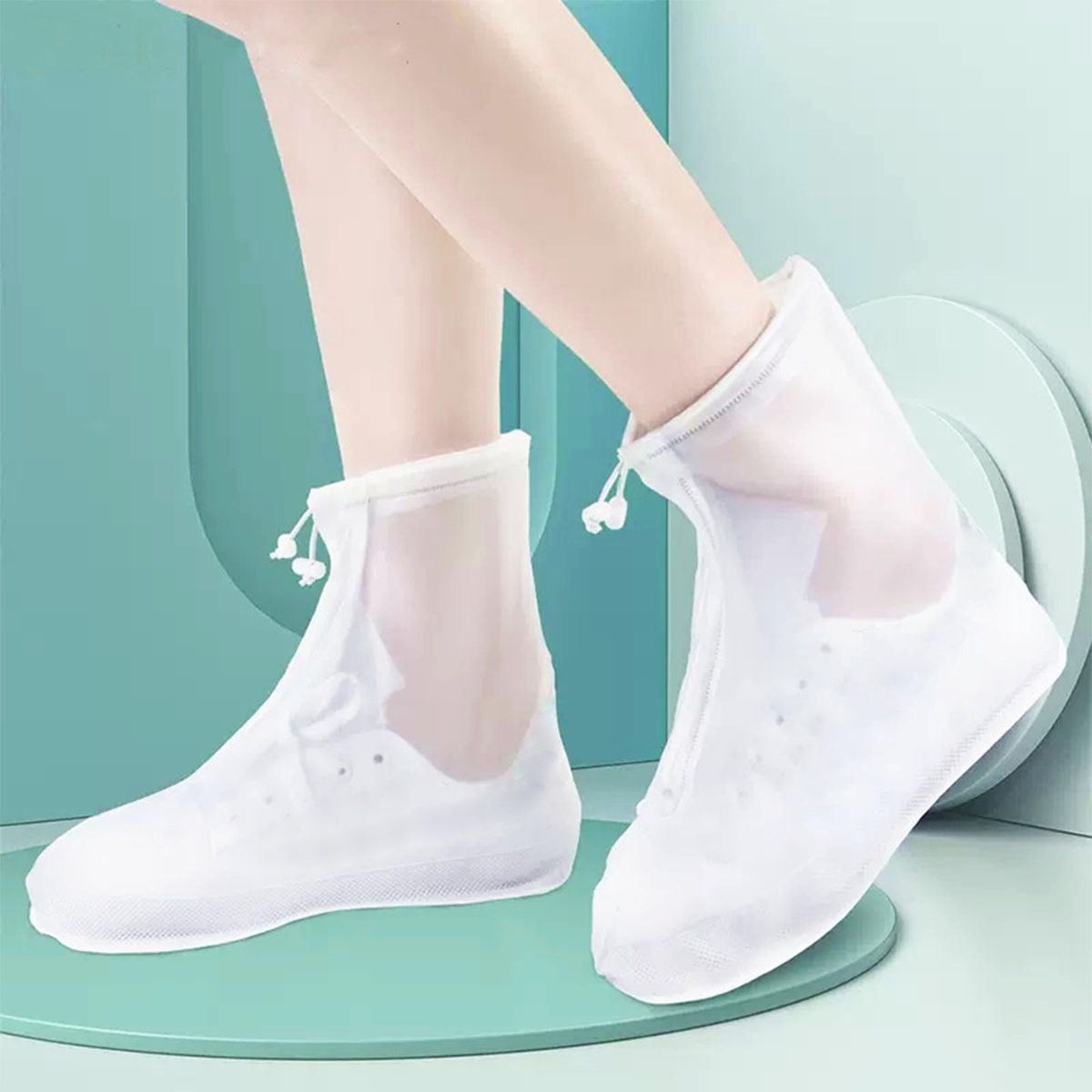 Rain Boot Shoe Covers Men Women Lightweight Reusable Non