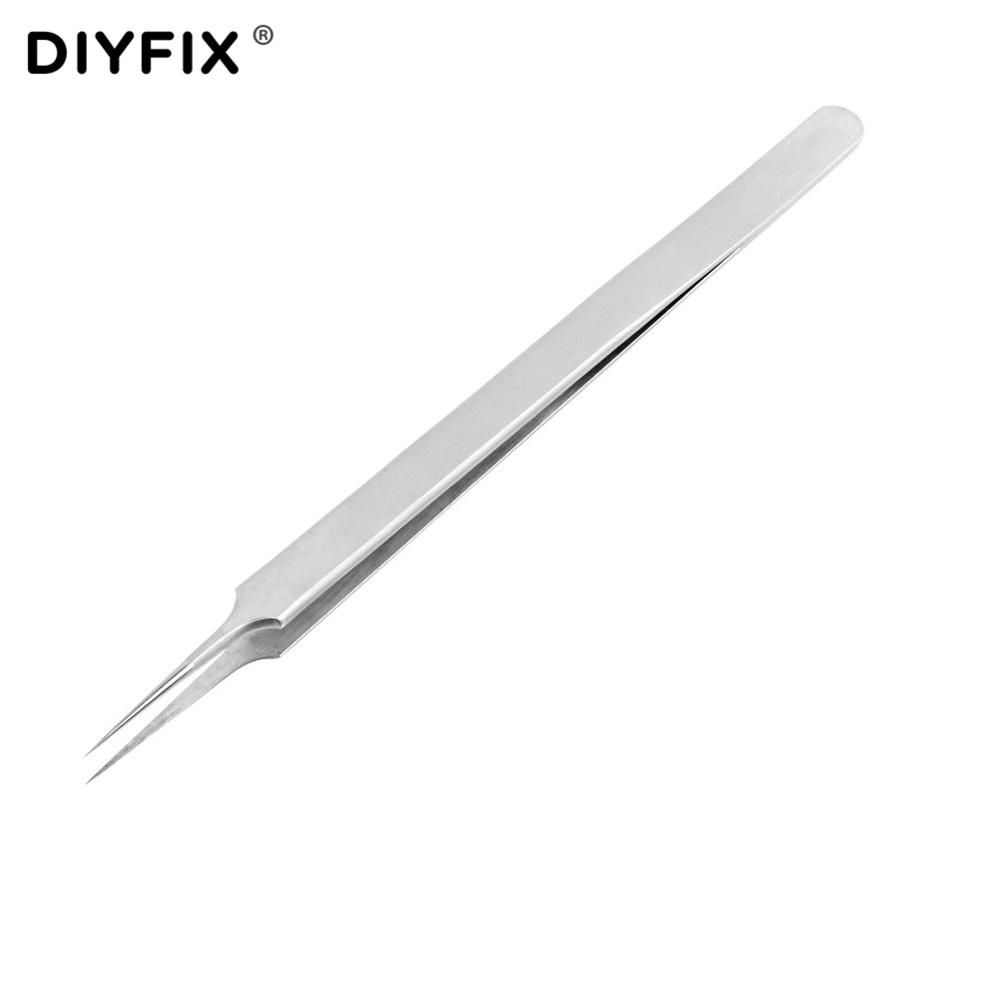 Ultra Precision Tweezers Anti-static Curved Straight Tip Stainless Steel Forceps Pliers Phone Repair Hand Tools Sets-Sharp Point
