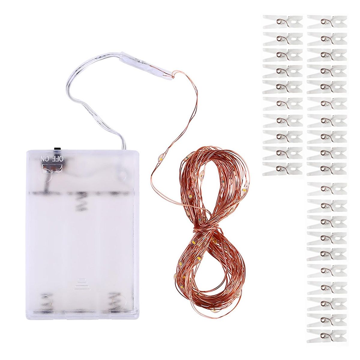 5 Meters 50 LEDs Copper Wire Fairy String Light 3 * AA B-attery Powered Cell Opertaed with 30 Photos Pictures Clamp Clip Flexible Bendable Foldable Design Warm White for Home Party Daily Use DIY Decoration Christamas Xmas Thanksgiving Present Gift Portabl